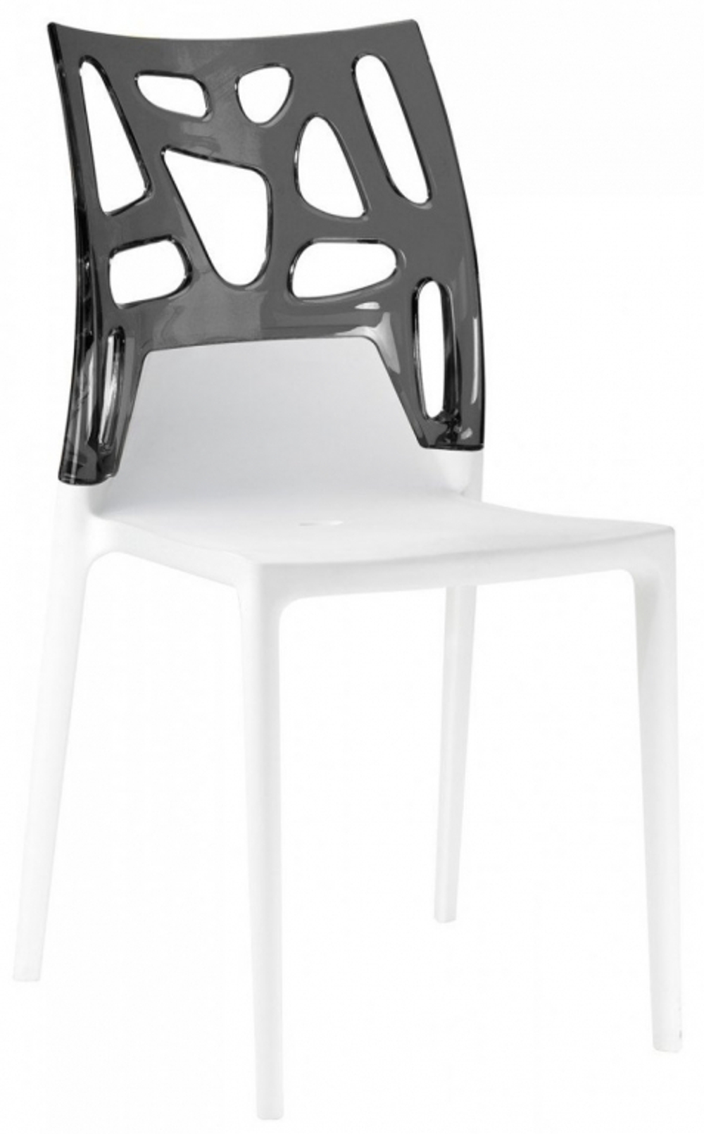 Стул пластиковый Papatya Ego-Rock, белый, дымчатый