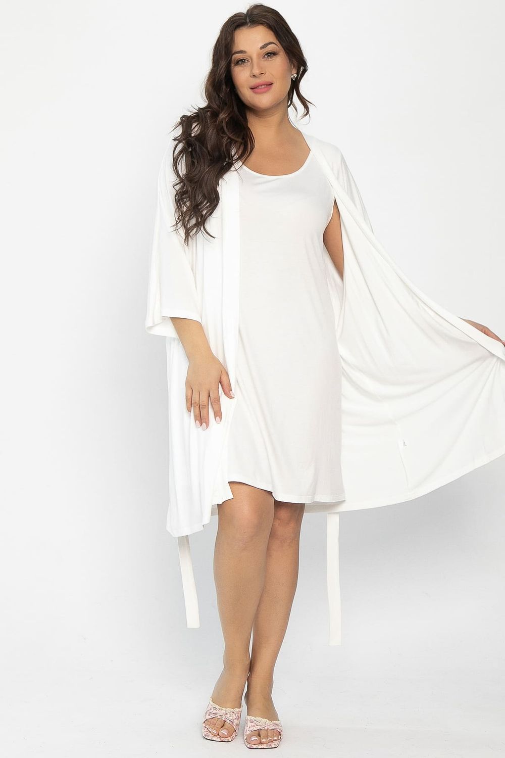 Пеньюар Шелк вискозы (молочный) П14482-52М LT Collection