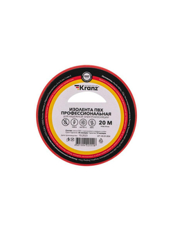 Изолента ПВХ профессиональная 0.18х19мм 20м красн. Kranz KR-09-2804