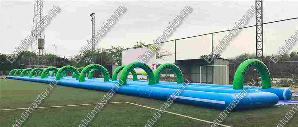 Водная горка без надувного дна, на подкачке ТУРБО "Хит",одинарная, 50*2*2 м
