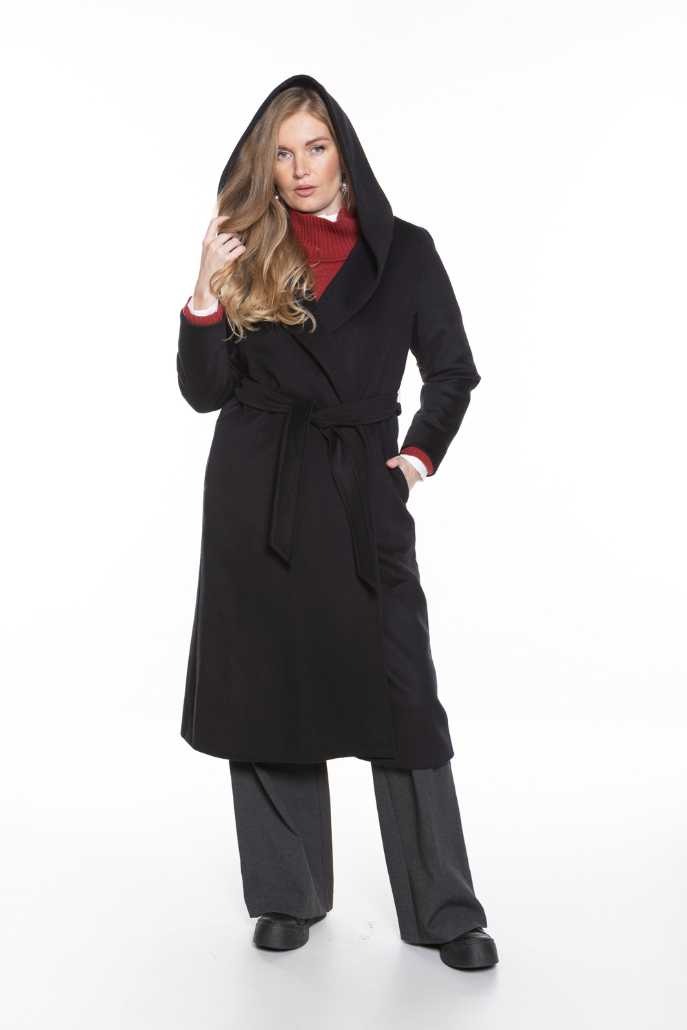 ШЕРСТЯНОЕ ПАЛЬТО-ХАЛАТ