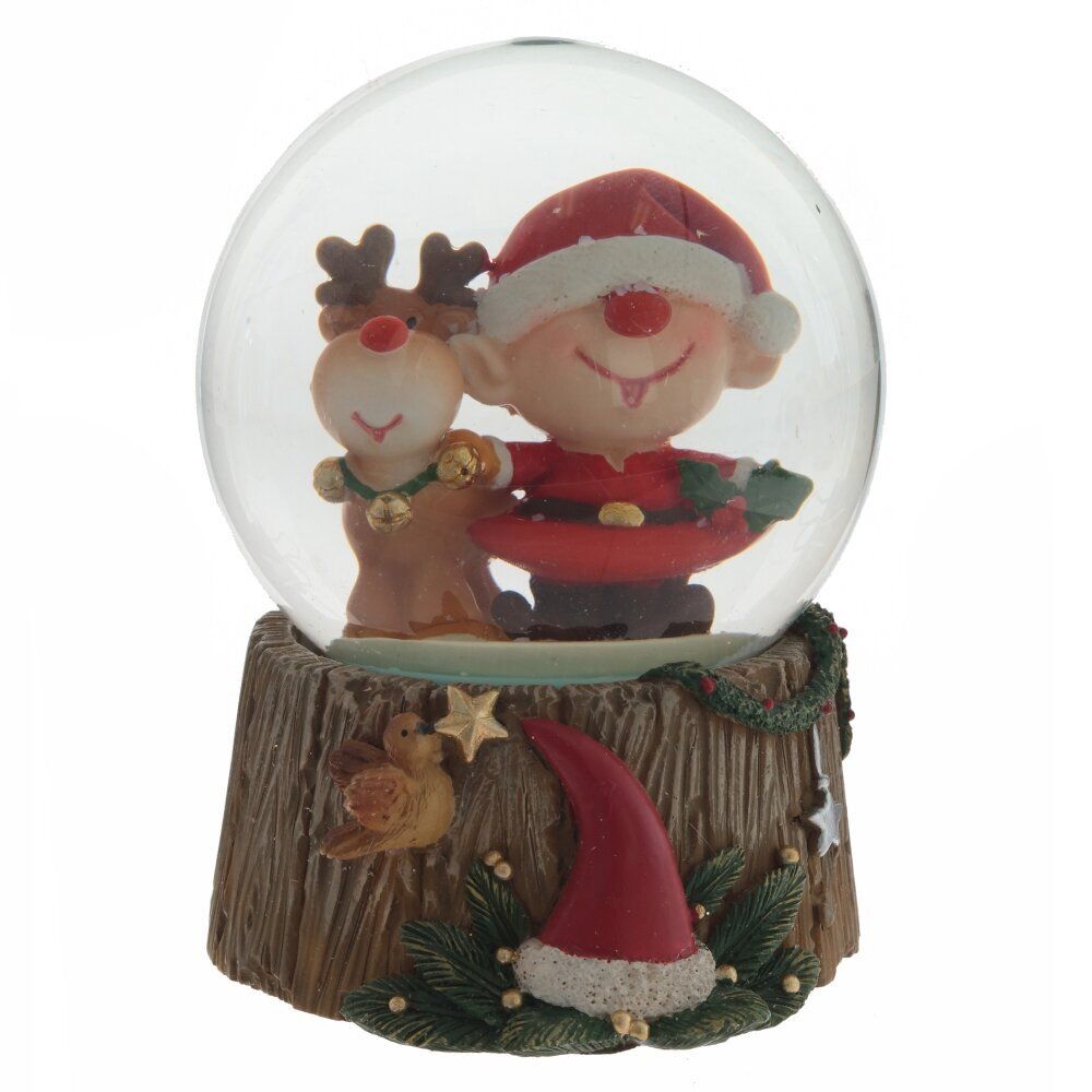 GAEM Фигурка декор в стекл шаре "Гном и Олень", D6,5 см, L6,5 W6,5 H9 см, 2в.
