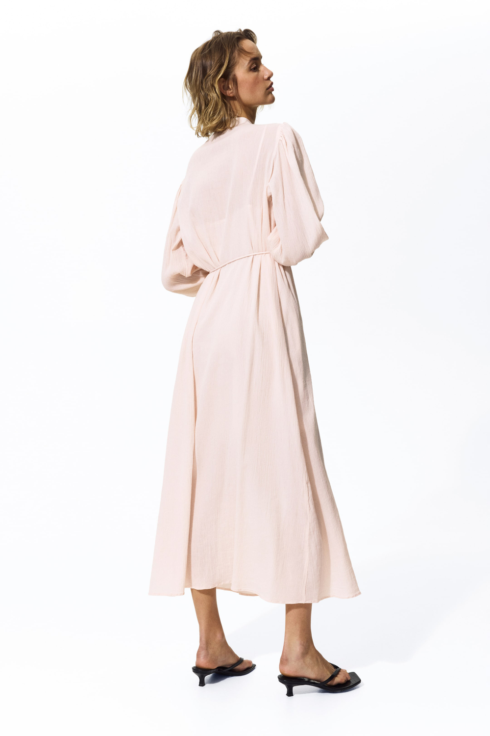 H&M Платье с кружевной отделкой, светло-розовый