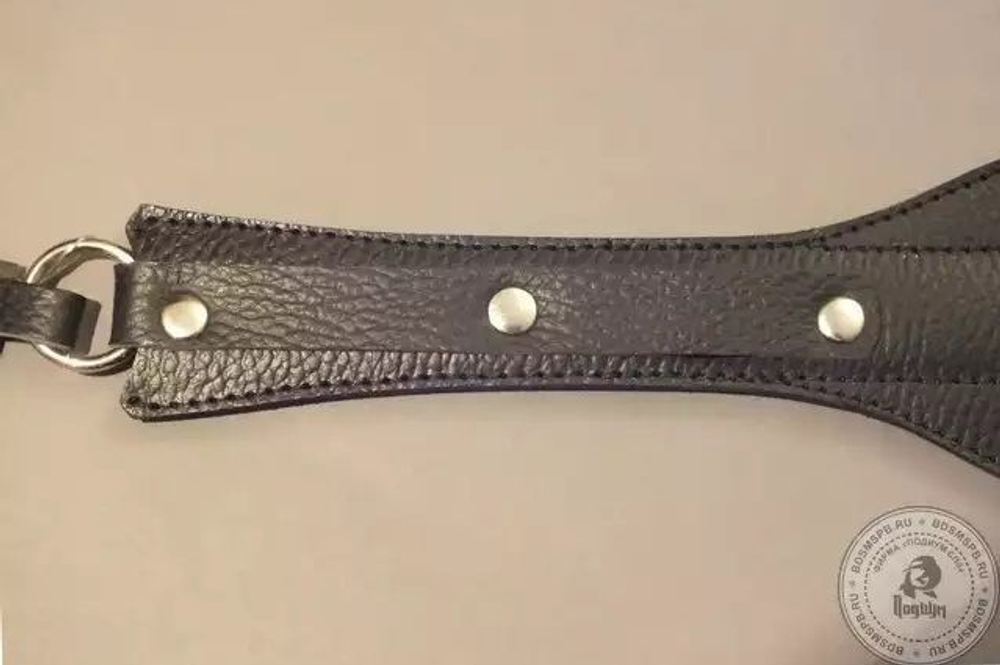 Чёрный кожаный спанкер Лопатка малая (Цвет: черный)