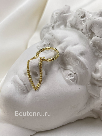 Кафф с декоративной цепочкой золотистый