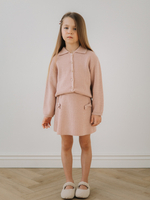 Юбка вязаная с бантиками, Пудровый