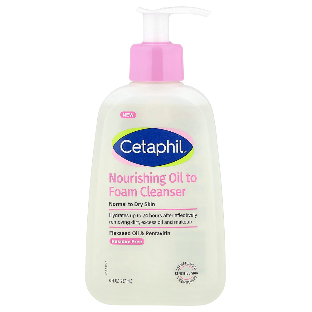 Cetaphil, питательное очищающее средство с маслом и пенкой, для нормальной и сухой кожи, 237 мл (8 жидк. унций)