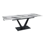 Стол раскладной Malibu (140+40+40), керамика глянцевая Panda White