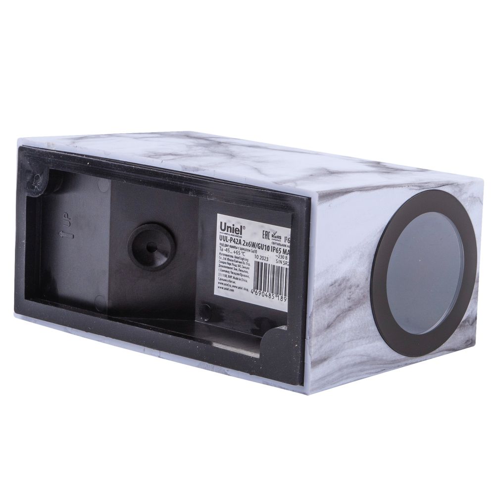 UUL-P42A 2х6W-GU10 IP65 MARBLE Светильник уличный. под две лампы GU10. Архитектурный накладной. Цвет корпуса мрамор. TM Uniel