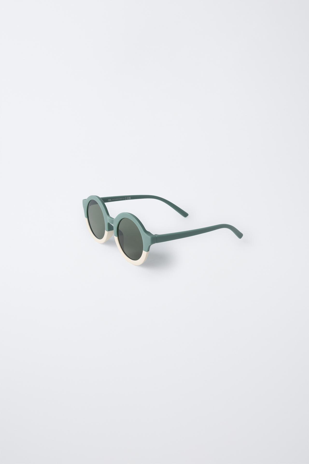 ZARA СОЛНЦЕЗАЩИТНЫЕ ОЧКИ В КРУГЛОЙ ОПРАВЕ, ЗЕЛЕНЫЙ/ЭКРЮ