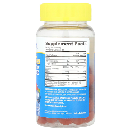 Kids Smart, Kids Smart® Vita, жевательные таблетки для здоровья глаз, без сахара, для детей от 3 лет, цитрусовый пунш, 30 жевательных таблеток