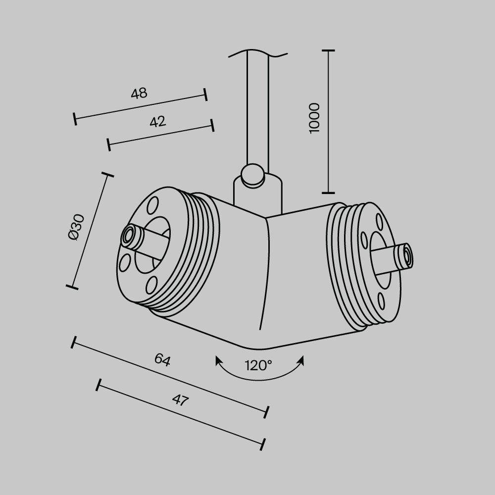 Угловой коннектор 120° для системы с вводом питания Maytoni   CA018LWC-P-B