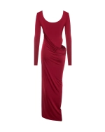 Платье Wave sleeve, Бордовый