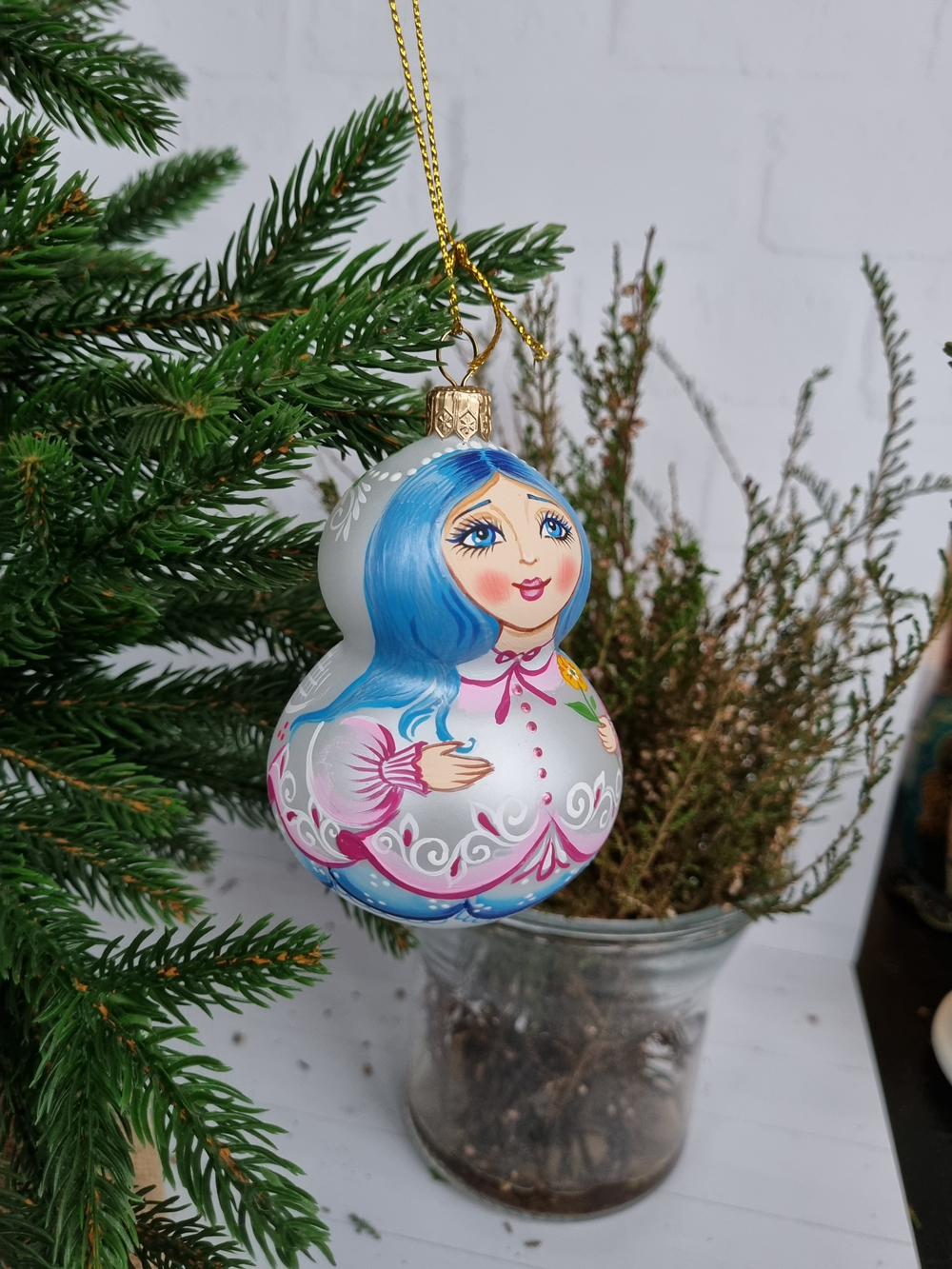 Матрешка стеклянная "Мальвина"