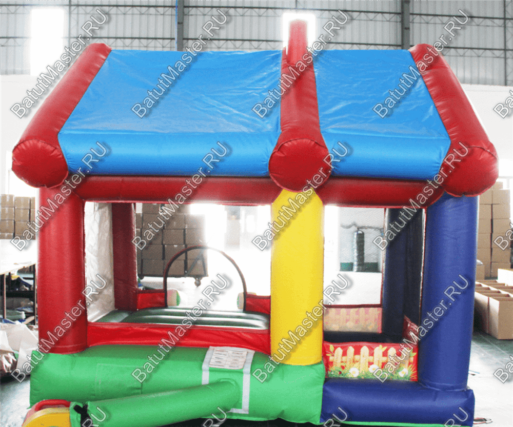 Батут "Домик в деревне с крышей" 3.5*3*2.7 м