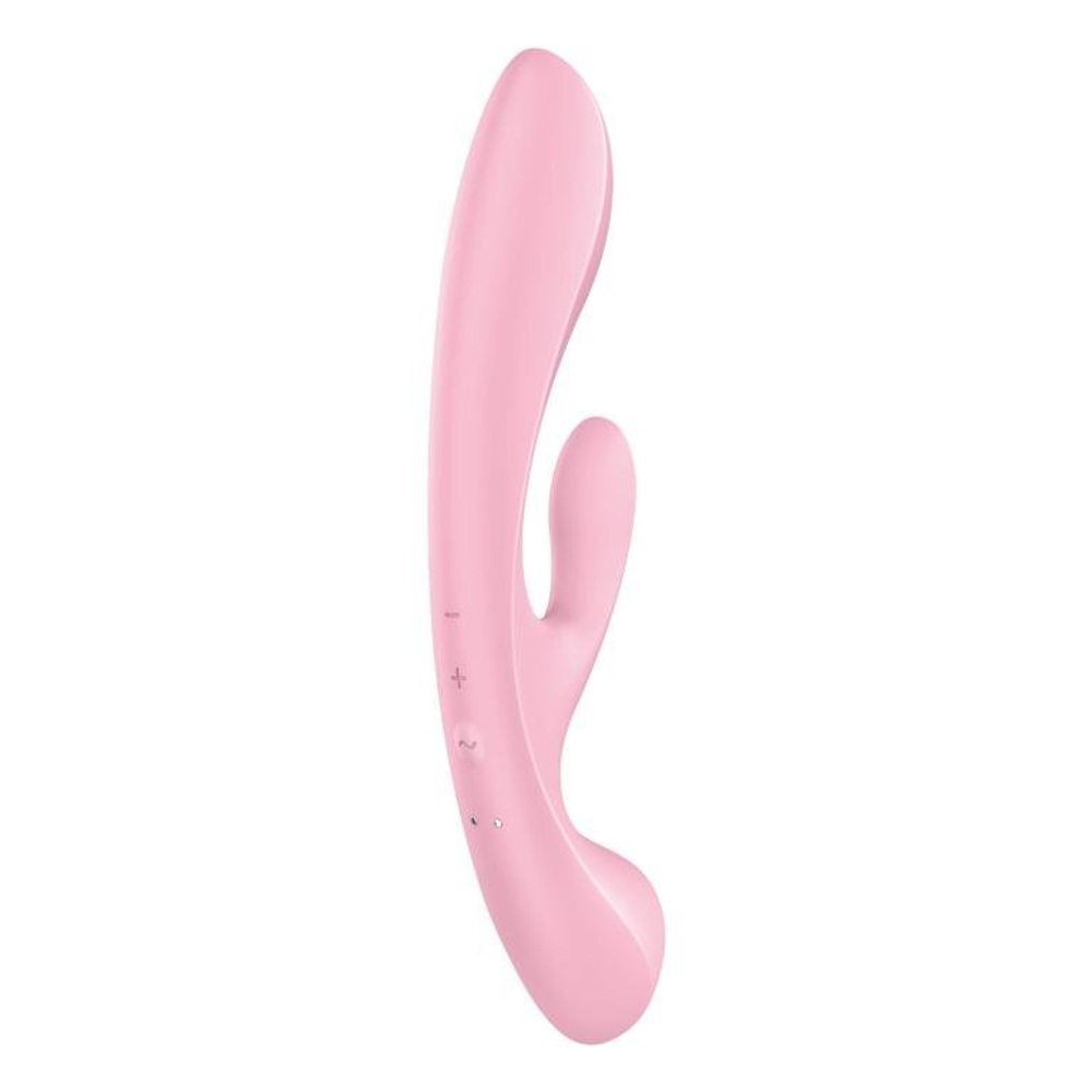 Гибкий вибратор-кролик 2 в 1 Satisfyer Triple Oh, розовый