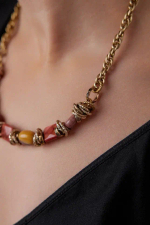 HMG 1019 яшма Колье арт.1830