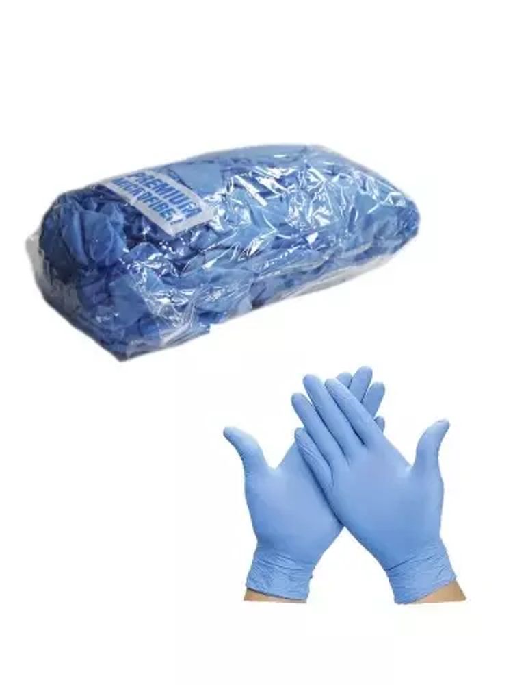 Dry Monster Ngloves - перчатки нитриловые нестирильные универсальные размер L, голубой (20пар)