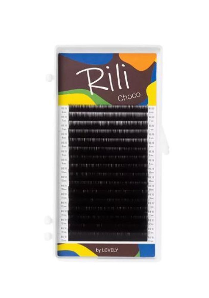 Ресницы темно-коричневые «Rilli» Mix (16 линий), т. 0,10