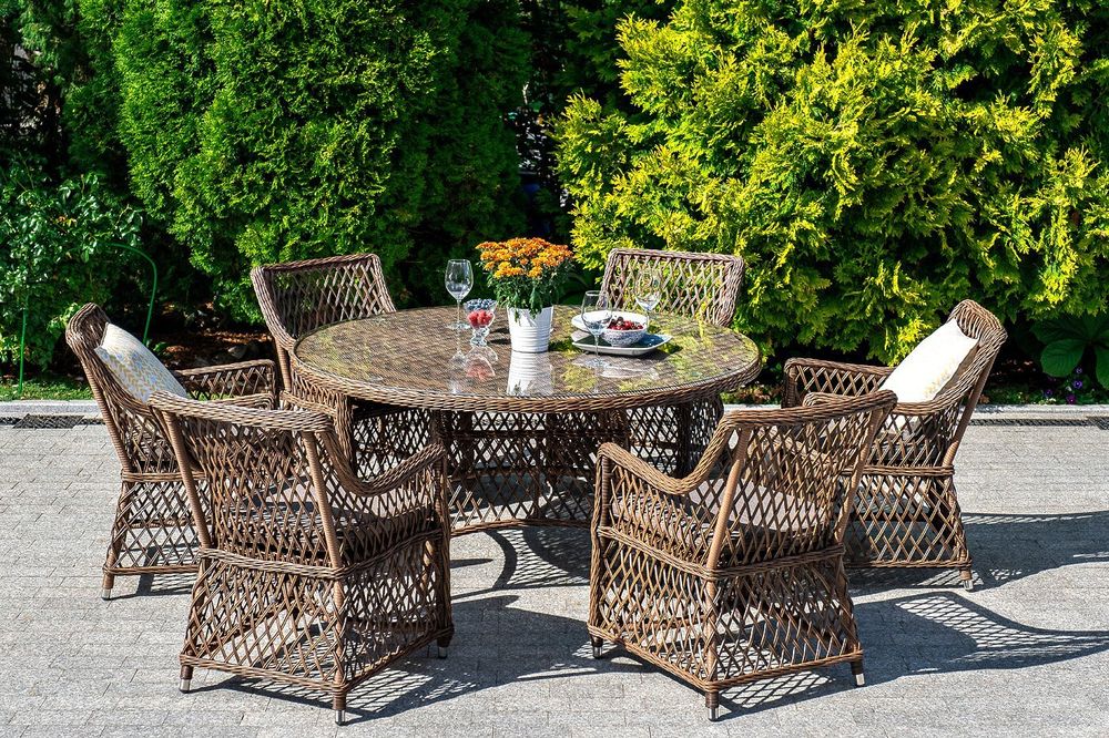 Латте, плетеное кресло из искусственного ротанга, цвет коричневый