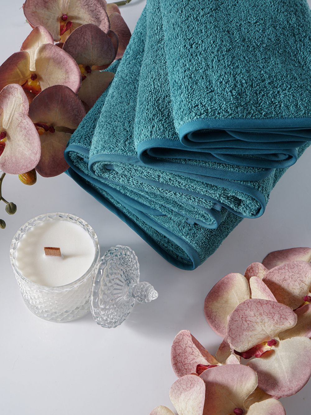 Набор полотенец 5шт Claire Batiste Atelier Ile бирюзовый темный