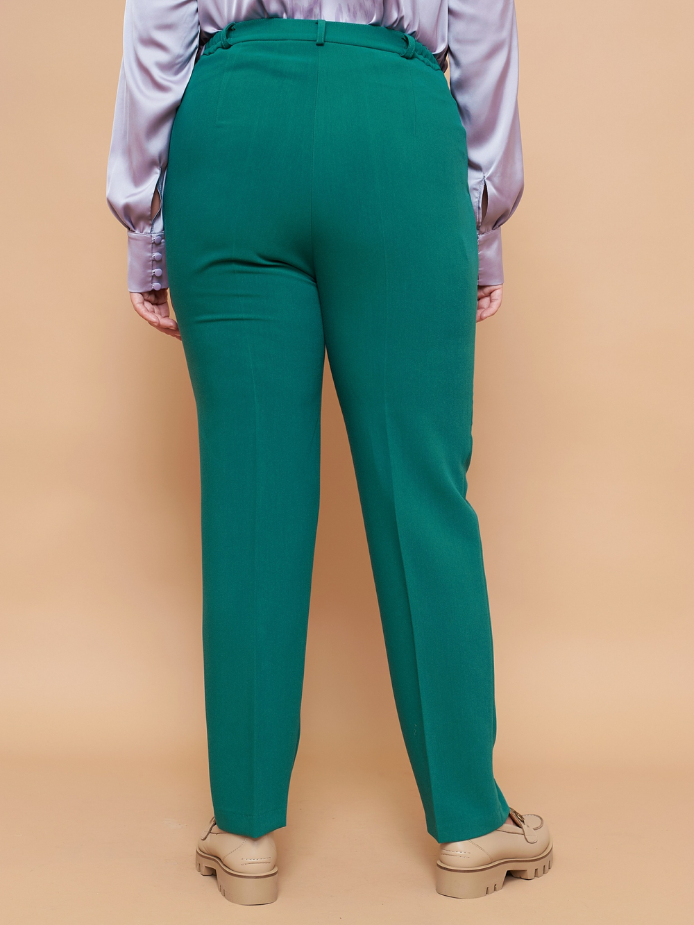 Брюки плюс сайз изумрудные