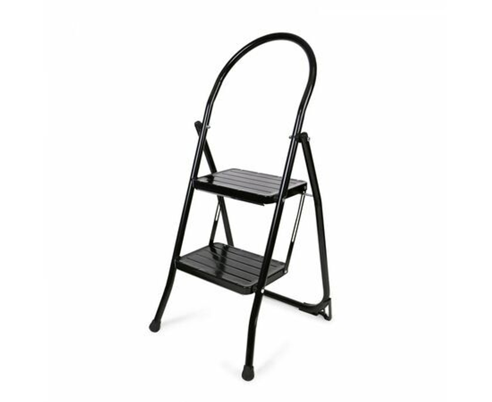 Стремянка, лестница Nika, 2 ступени, с широкими ступенями, складная,  из стали, СМШ2/Ч