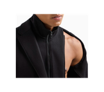Однобортная куртка из эластичного хлопка с нагрудником на молнии Armani Exchange