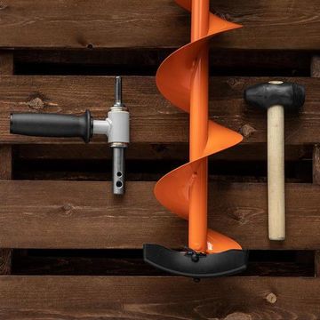 Комплект под шуруповерт, мотобур (шнек MOTOSHTORM 130(R)+адаптер АШ-02+молоточек) T-SMS130R-ASH02