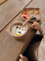 Набор посуды для детей - миска и ложка Мишка, Hazelnut