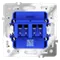 Розетка акустическая встраиваемая VOLTUM S70 4-местная, (кашемир)