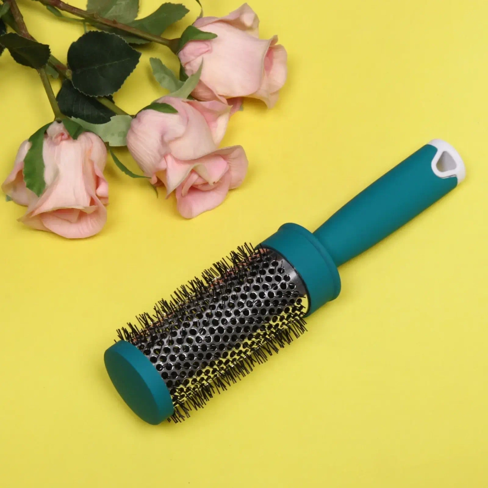 Расческа массажная брашинг «Bella's Beauty room», цвет тёмно-бирюзовый, 24см, d-4см