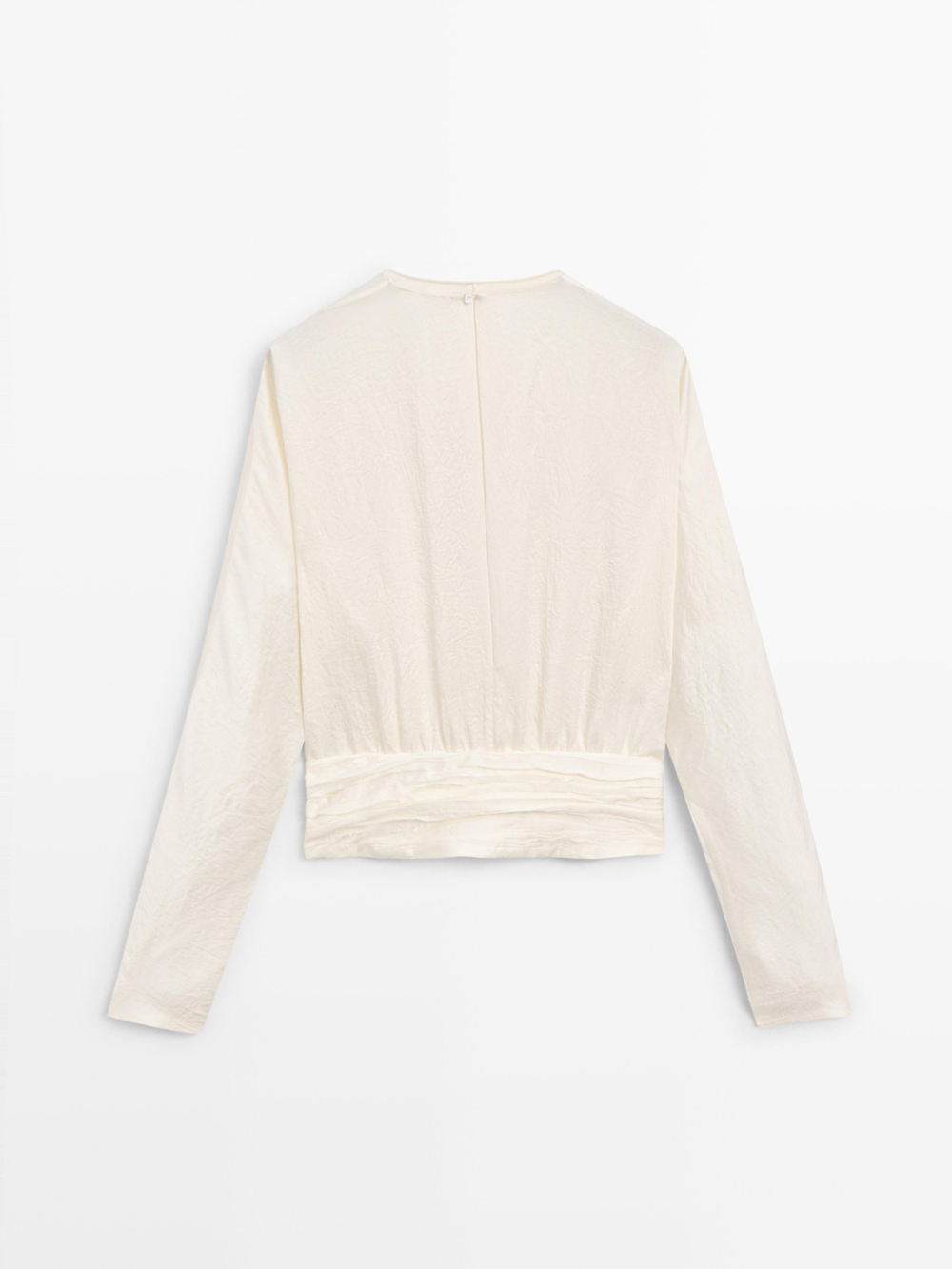 Massimo Dutti Плиссированная блузка - STUDIO, бежевый