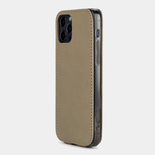 Чехол для iPhone 12 Pro Max из натуральной кожи козы, бежевого цвета