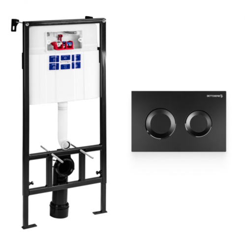 Инсталляция BETTOSERB SAVA FIX SLIM, клавиша смыва COOL, черный матовый, SET40006467