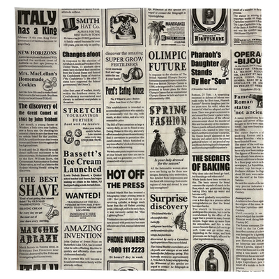 Оберточная бумага в листах "Газета" 1000 шт 305х305мм 45г/м2 Подпергамент