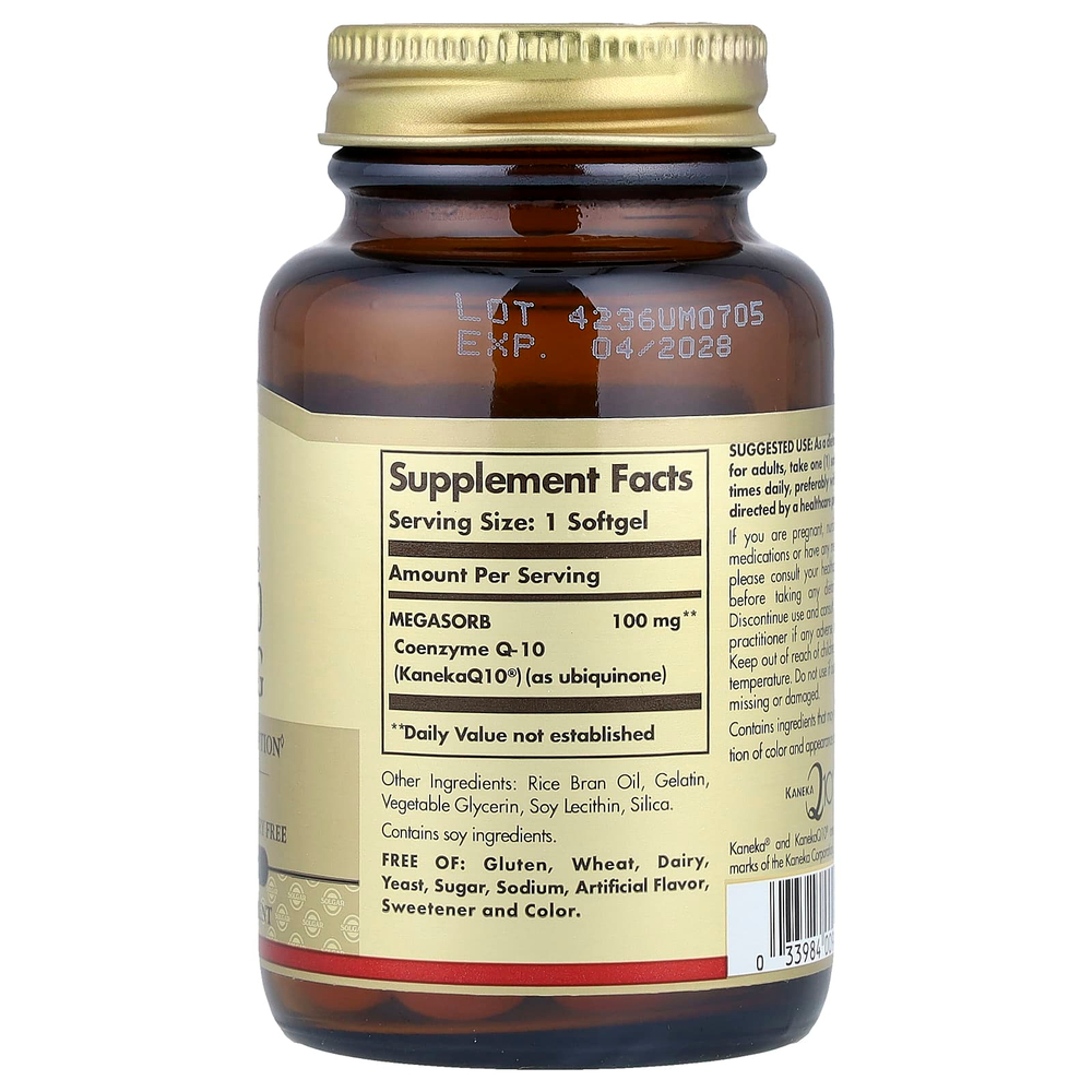 Solgar, Megasorb CoQ-10, мегасорб с коэнзимом Q-10, 100 мг, 90 капсул