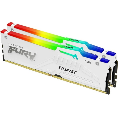Модуль памяти DIMM DDR5 32Gb, 5600Mhz, 2x16Gb, Kingston FURY Beast RGB White (KF552C40BWAK2-32)