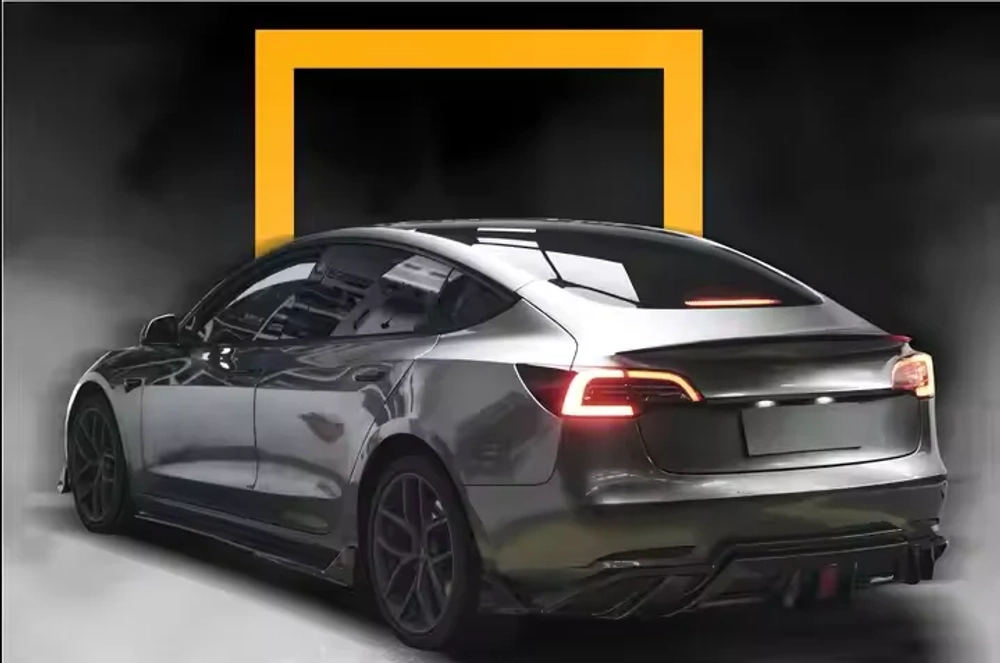 Обвес для Tesla Model 3 2017-2023 тесла Губа переднего бампера Накладки на передний бампер Боковые юбки Диффузор заднего бампера