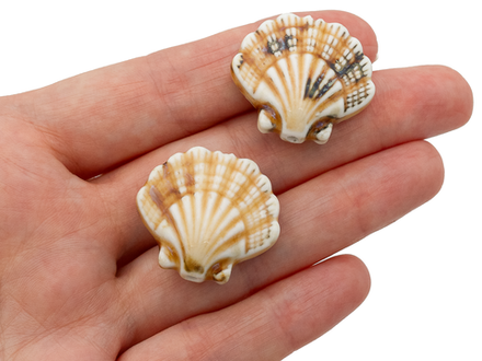 Бусина "Ракушка гребешок" 25,5х27мм, керамика
