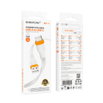Кабель Borofone BX118 USB-Type-C 3A 1м TPE плоский White