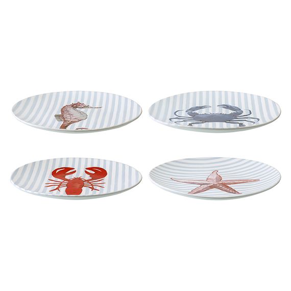 Набор из четырех тарелок aquarium из коллекции sea treasures, D21,5 см