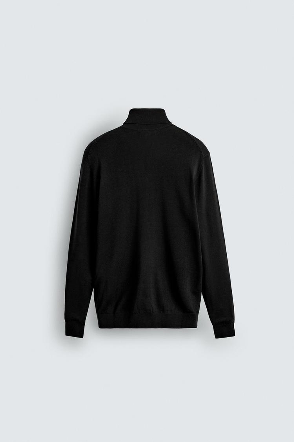 ZARA БАЗОВЫЙ ДЖЕМПЕР С ВЫСОКИМ ВОРОТНИКОМ, ЧЕРНЫЙ