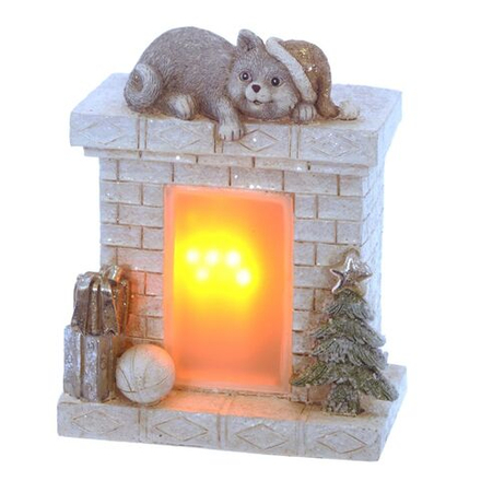 GAEM Фигурка декоративная "Камин" с подсветкой (АААх2, н/п), L14,5 W8 H17 см