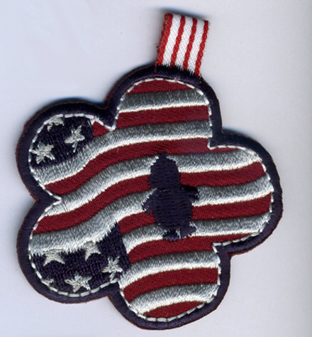 Термоаппликация "Утенок с цветком на флаге", 6,5 х 4 см, 1 шт (10206100/031014/0008465/02_Германия)