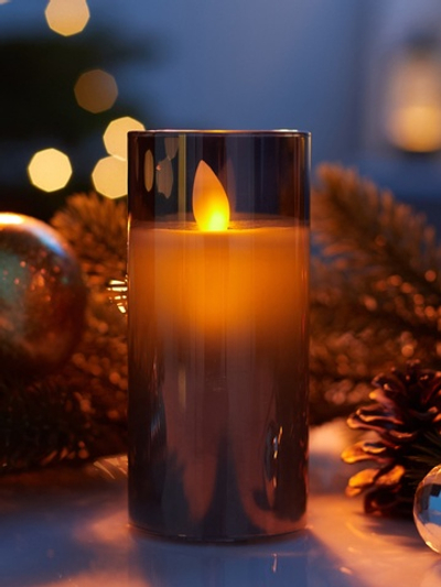 Светодиодная свеча Серебристая