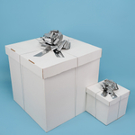 Бант-шар в серебряном цвете, металлик, 21 см/ 36 см