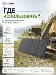 Туристическая солнечная панель YASHEL 100 Ватт MC4