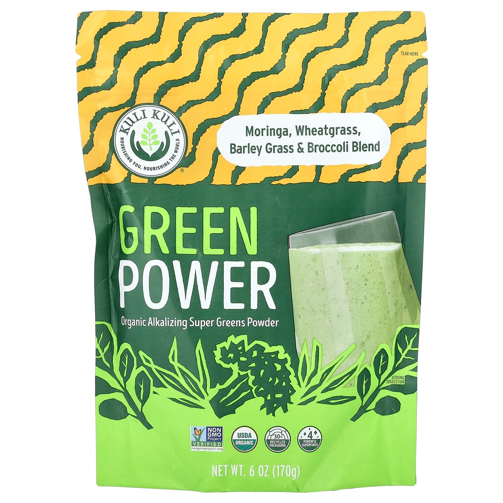 Kuli Kuli, Green Power, органический подщелачивающий порошок из зелени, 170 г (6 унций)