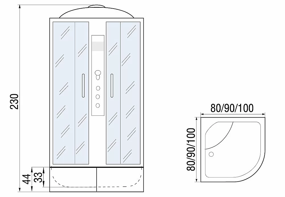Душевая кабина River Dunay XL 80/43 TH 10000006201 с гидромассажем